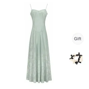 CPAURA Slip Dresses Women's Green+Bowknot Hair Tie Includes