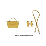 Yellow Silver-Tone Buckle 95-124cm Leather Strap+[No Perforated]Set