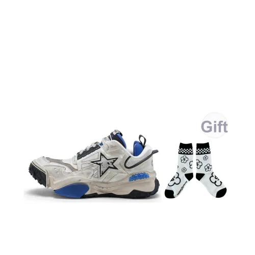 STARTER Vol 90s V Звезда Звезды Обувь Противоскользящая Устойчивая к износу Низкий Топ Толстая подошва Мужская Синяя