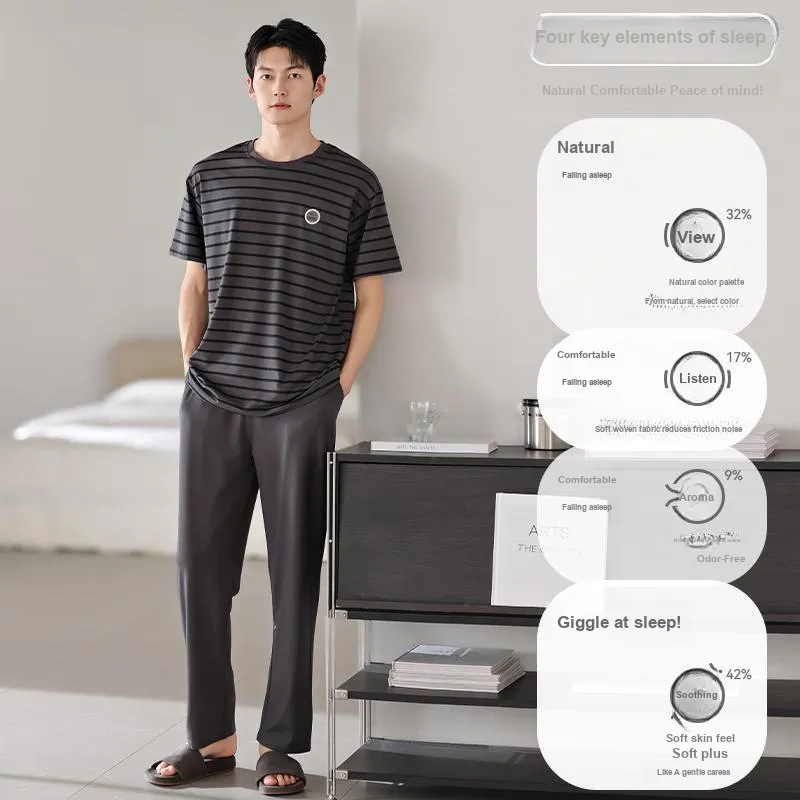 MIIOW Cool One Summer Series Pajama Set Men's Dark Gray-1