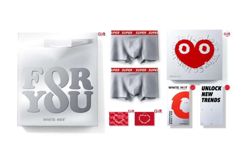 WHITE HOT x SUPER Underpants Men's Combo Set-15