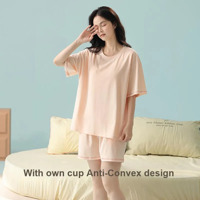 White Ran Pajama Set Women's Tangerine Pink-5