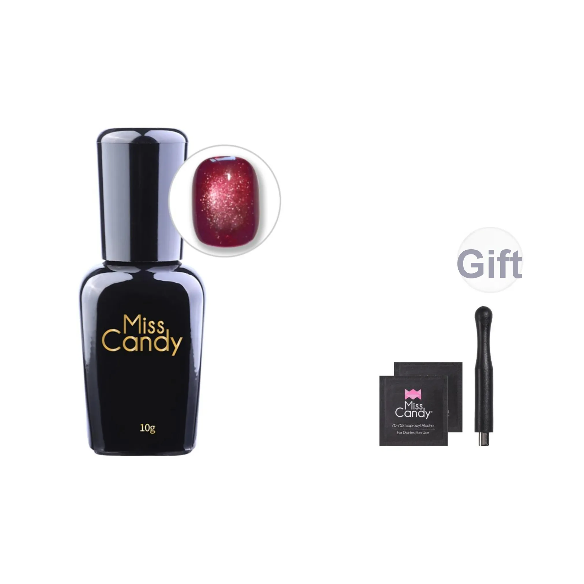 Miss Candy 5 в 1 Рубиновая Коллекция Cat Eye One STEP Ногти Клей и Гель-Лак