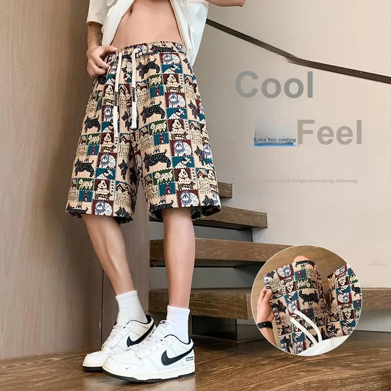 Yiwen Casual Shorts Unisex Embroidery Dog-3