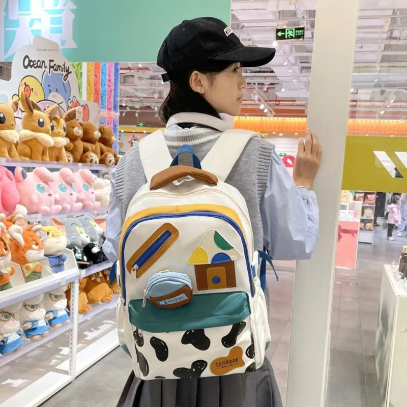 WICKBUEN Nylon Backpack Regular Unisex White/Yellow-5