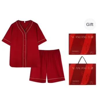 Xuan Liang Pajama Set Women's Gift Box Set Maroon