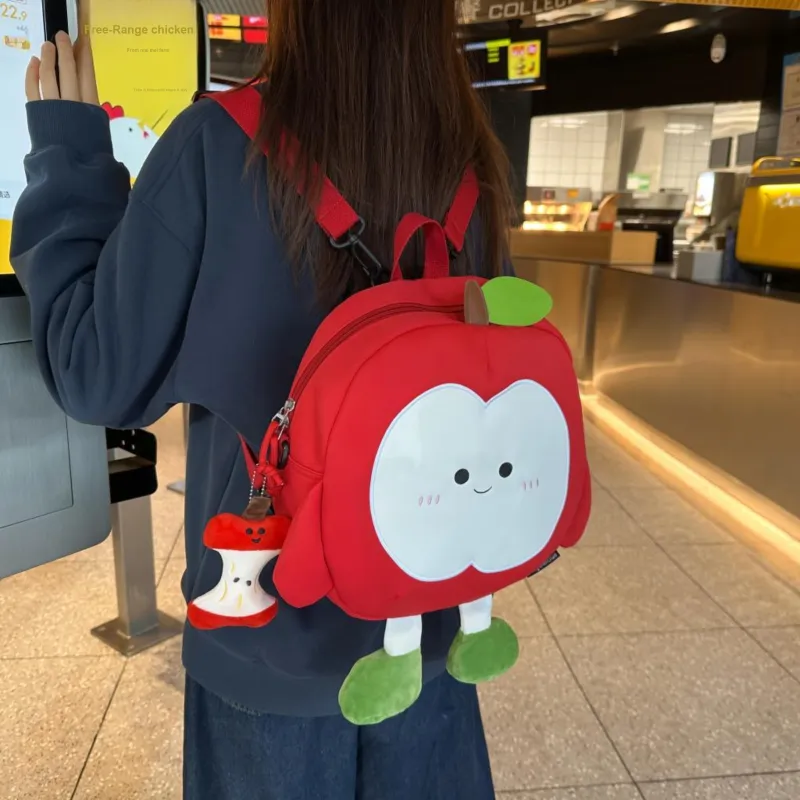 URBAN FOREST Nylon Backpack Unisex Red/Green-4