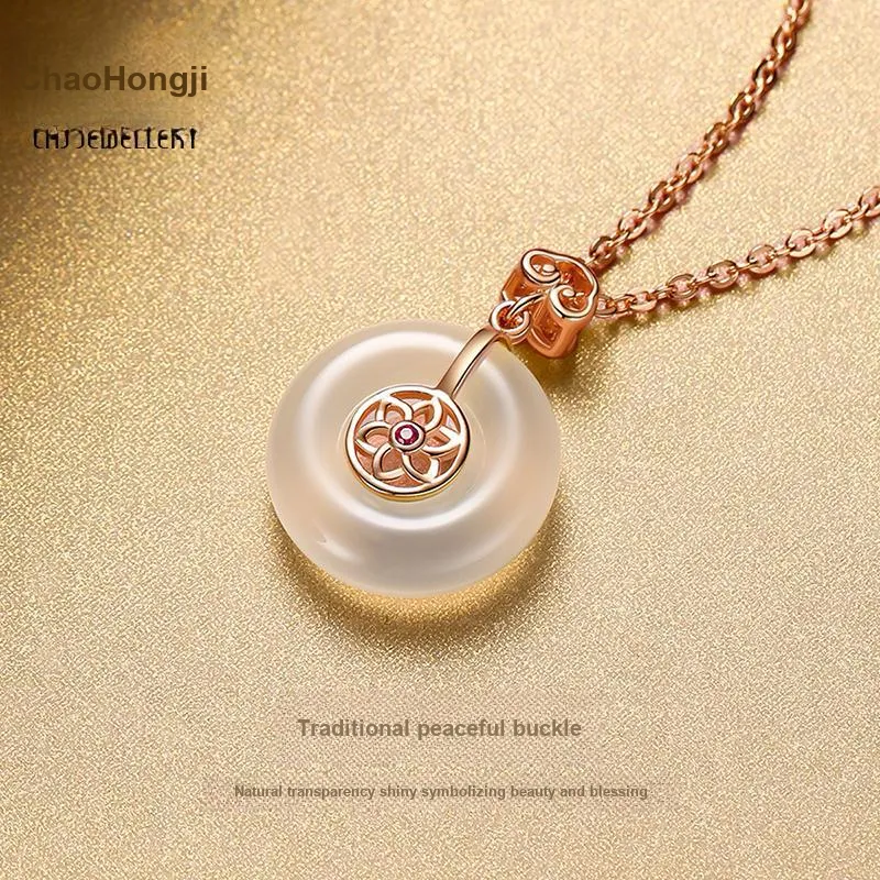 CHAOHONGJI Natural Chalcedony Necklaces Women's-1