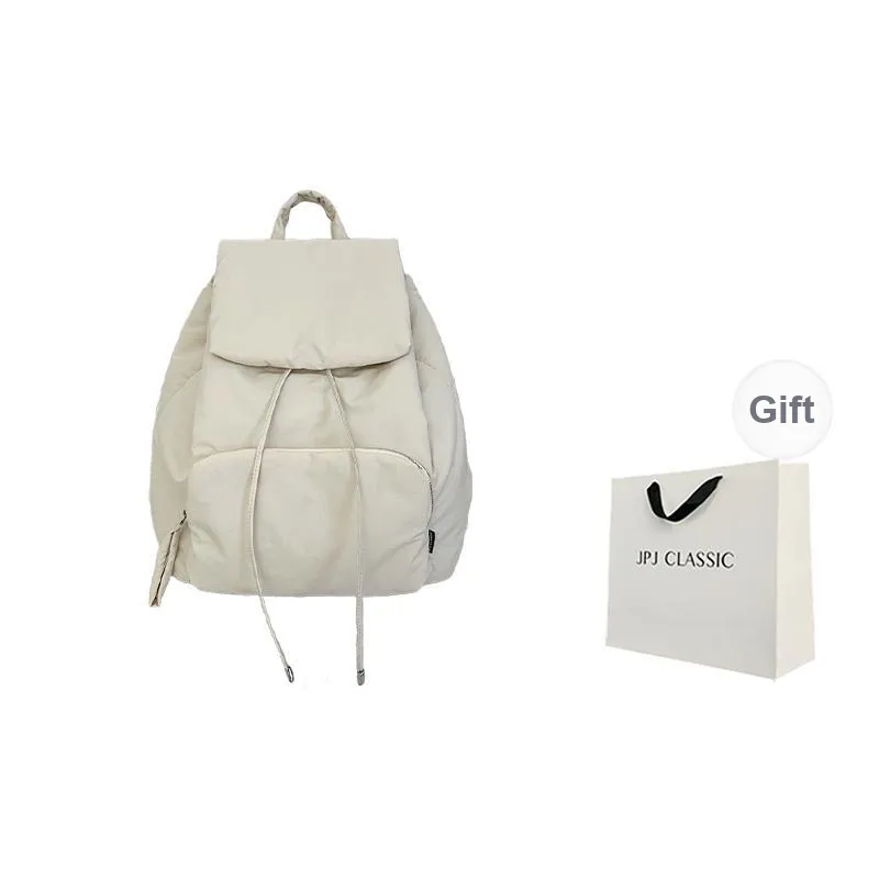 JPJ Fabric Backpack Large Size Unisex Red/Dawn White-4