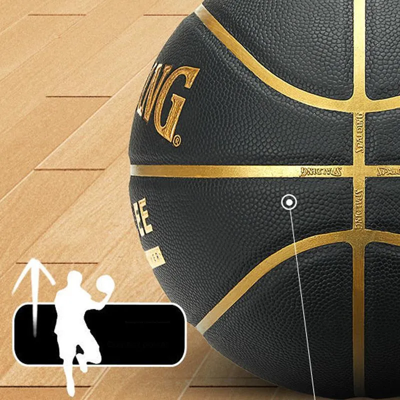 SPALDING TF Collection 77 257Y PU Basketball Black Gold Size 7 Training Unisex-3