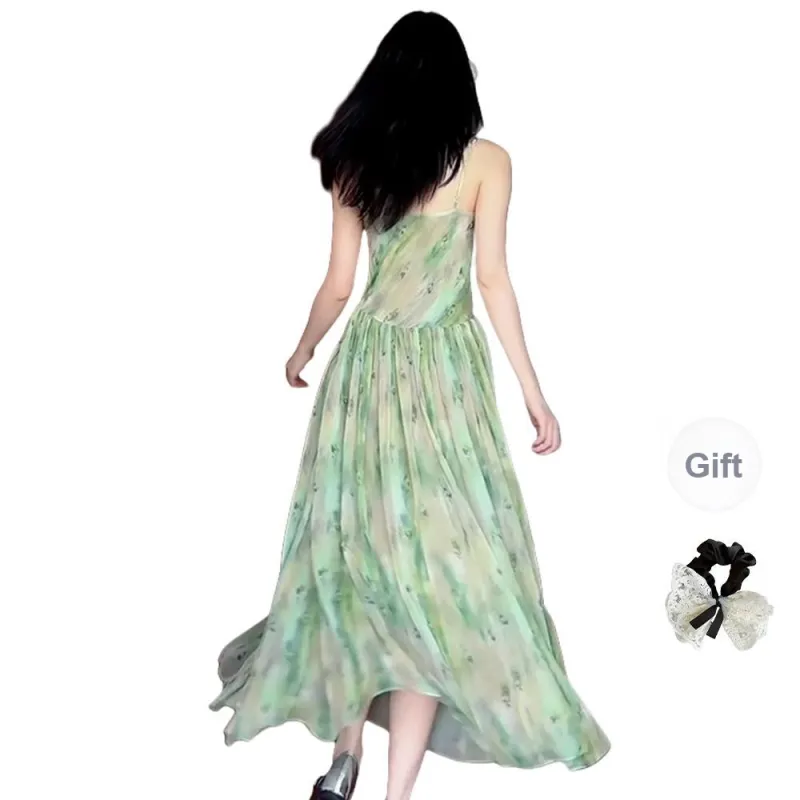 TUSHIFEI Slip Dresses Women's Green+Hair Tie Included-2