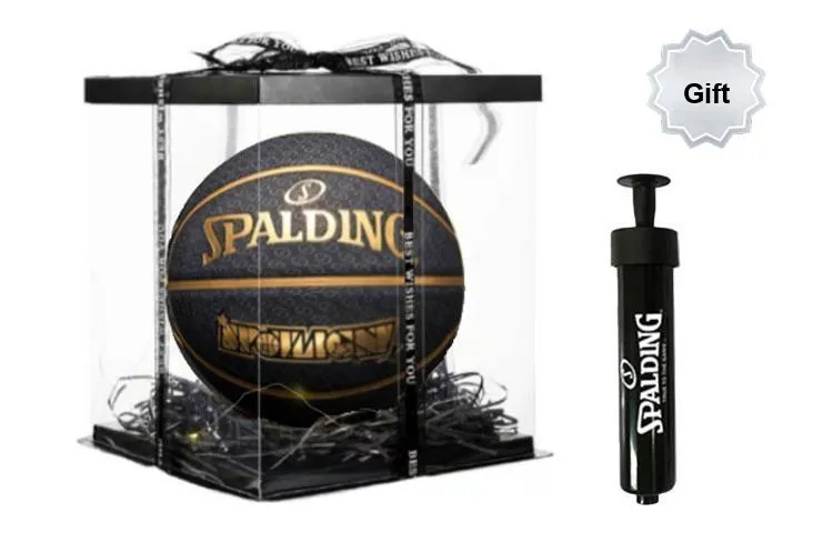 SPALDING Rubber Basketball Black Size 7 Ball Training-4