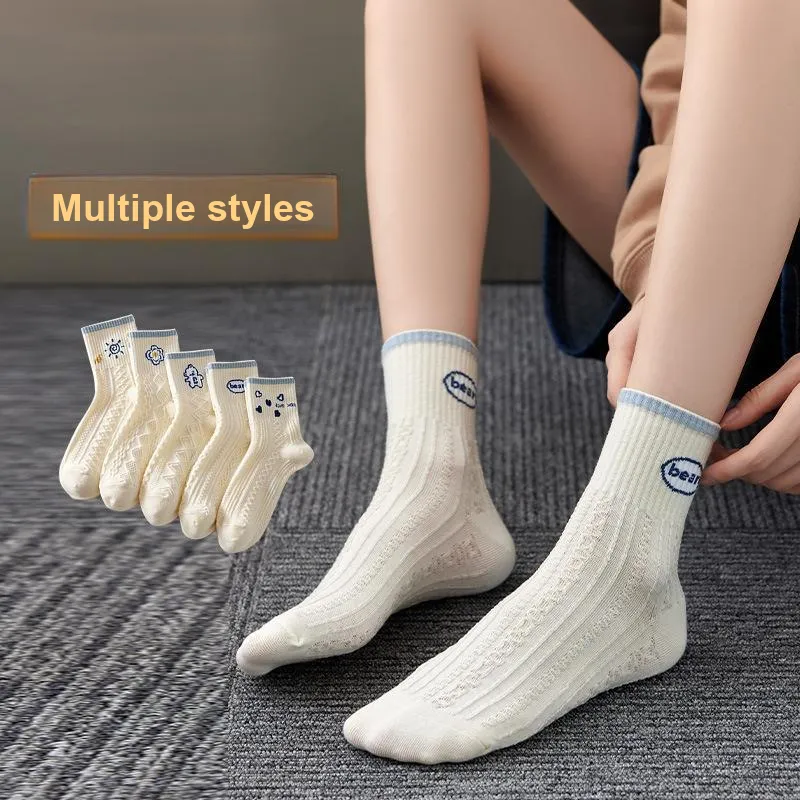ALPLUME Mid Calf Socks Unisex 5 Pack-2