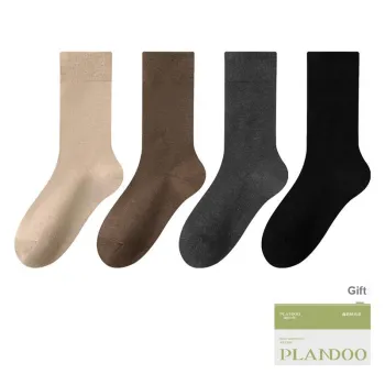 PLANDOO Mid Calf Socks Unisex 4 Pack
