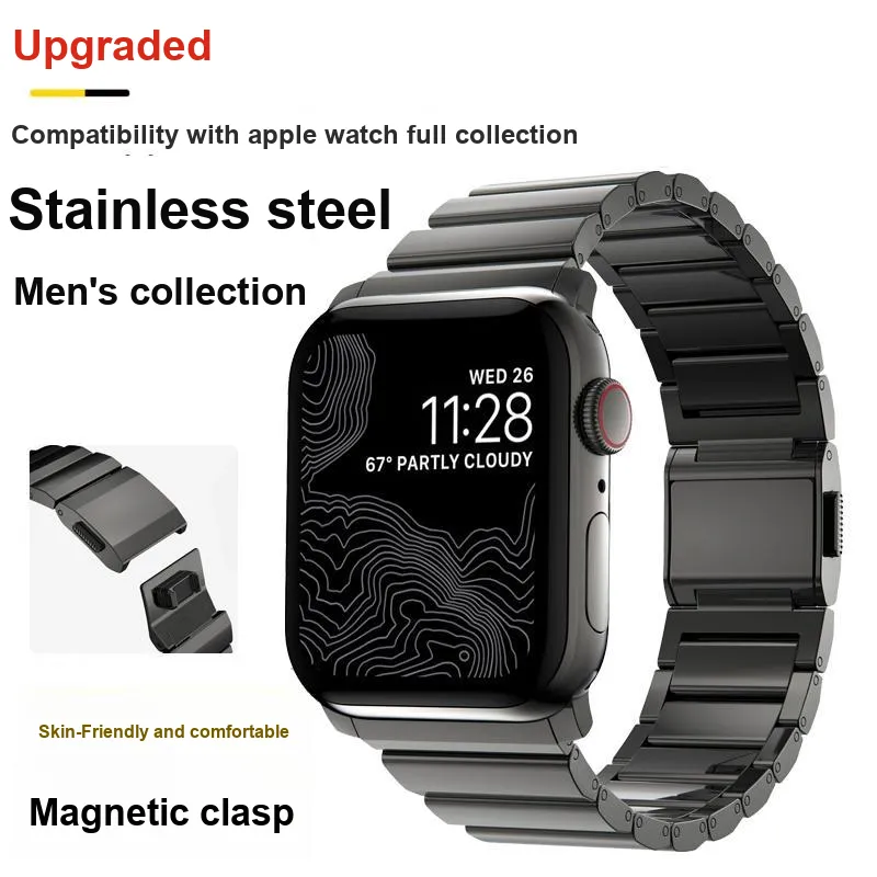 Mr. Strap Watch Band Apple Compatibility 49mm Stainless Steel Material-4