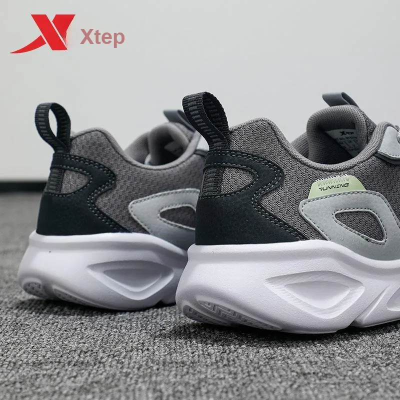 XTEP Breathable Lightweight Low Top Running Shoes Men's Smoke Gray/Smoke Gray/Coal Black-7
