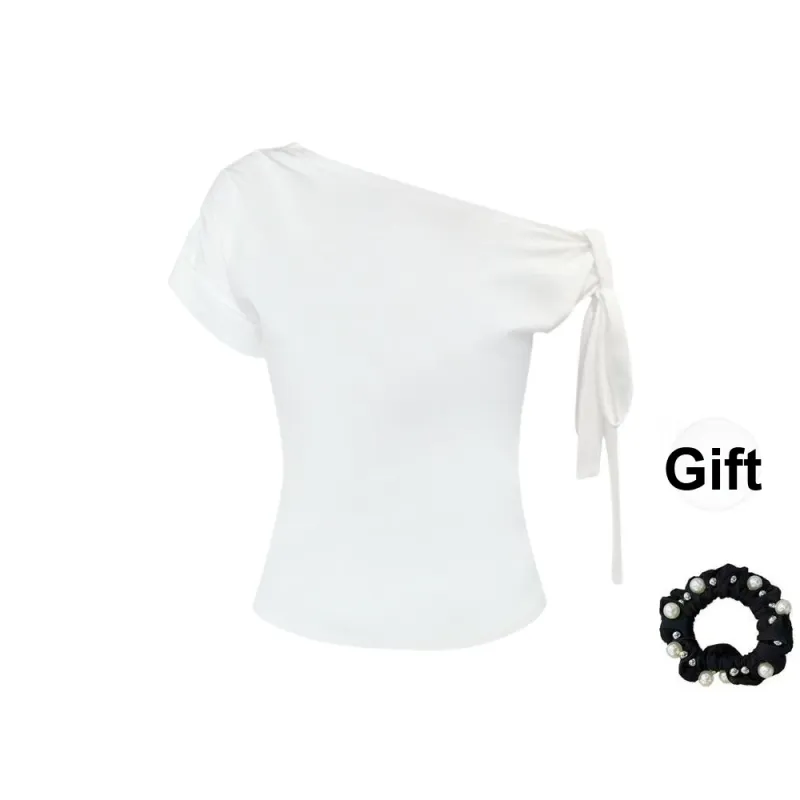 JSUHH T Shirts Women's White+Hair Tie Comes With-0