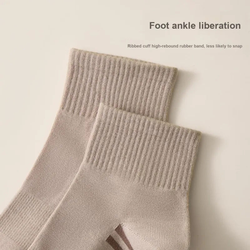 THREEGUN Mid-Calf Socks Men's 5 Pack Mixed Color-8