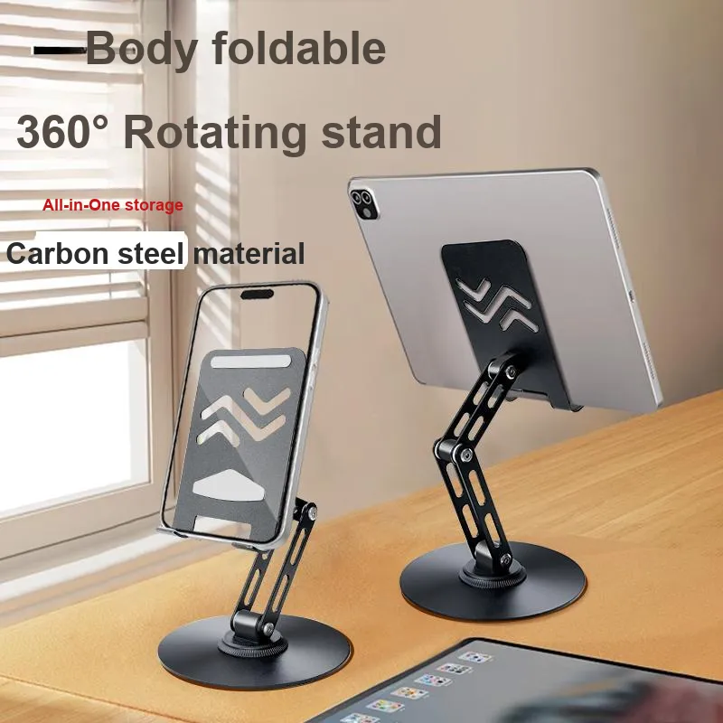 Shinco Cell Phone Flat Stand Quad Rotor Rotating Desktop Stand With Foldable Height Adjustment And 360 Degree Rotation-1