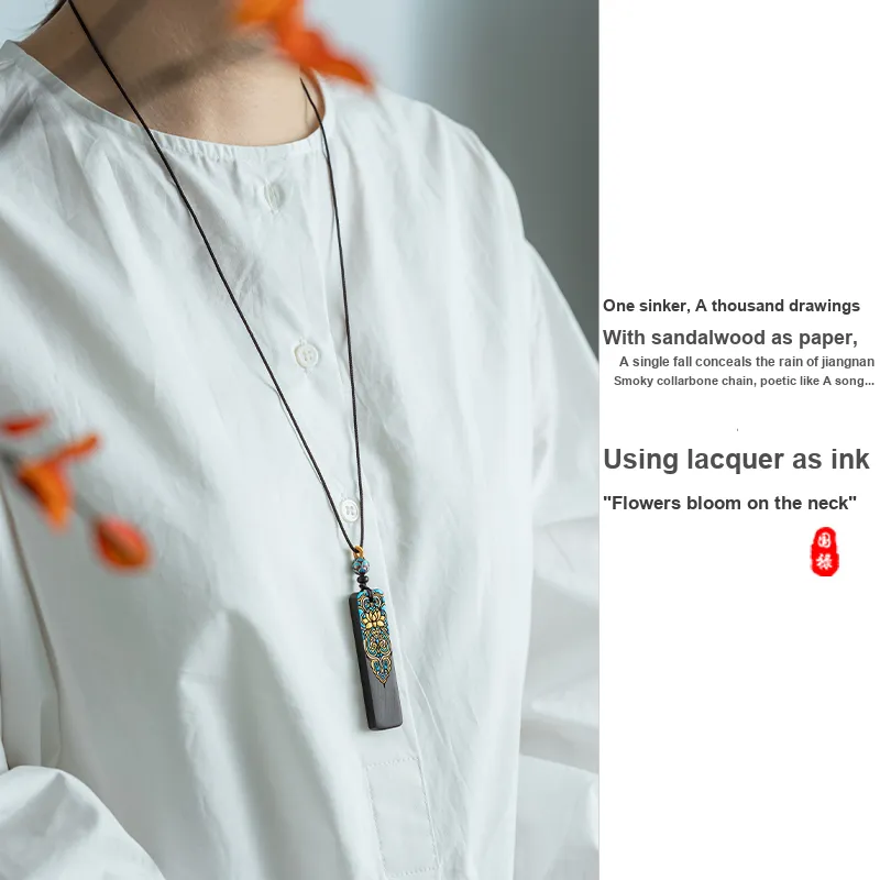 Guo Lu Bloodwood Wooden Necklaces Women's-3