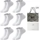 6 Pack Box Included (6 Pairs White) Pure Cotton Comfort/3A Antibacterial/Slip-Resistant Arch
