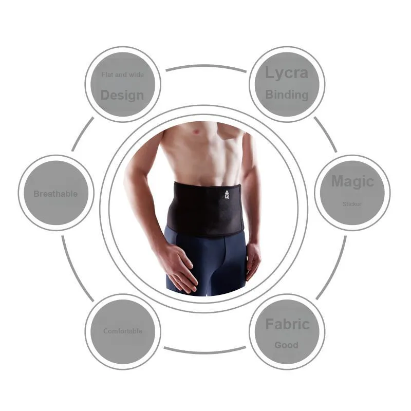AQ Back Support Braces Breathable Protective Compression Black Silk Cloth Sponge Unisex-2