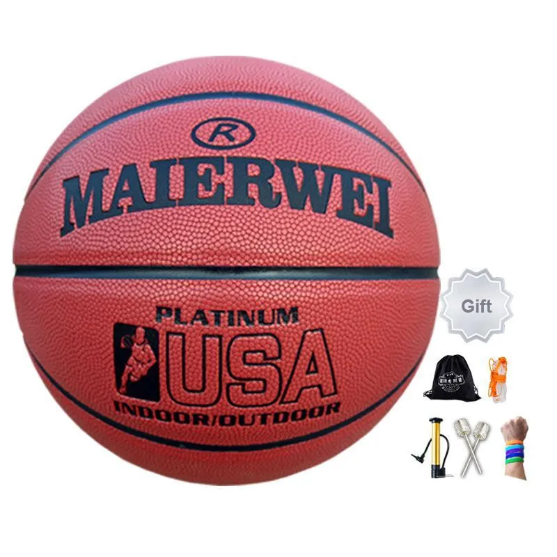 Melway PU Basketball Red Brown Size 5 Training Kids'-8