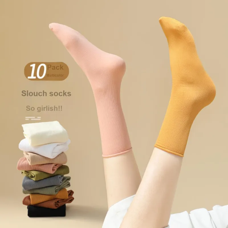 JUNEROSE Mid Calf Socks Women's 10 Pack Multicolor-3