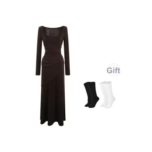 BSEVENI Длинное платье с длинными рукавами женское