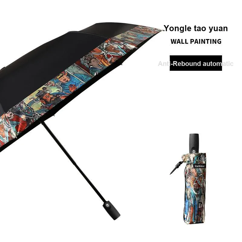 RABBITUU Sun Protection Rebound Automatic Umbrella For Men, Portable & Foldable, Dual Use For Sunny And Rainy Days-1