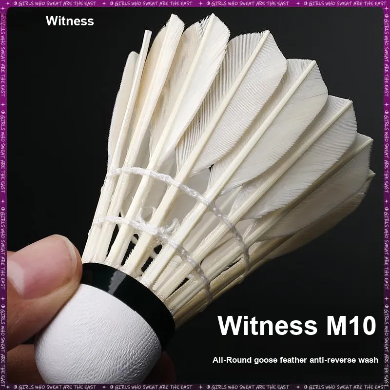 WITESS 12 Pack Goose Feather Shuttlecocks-5