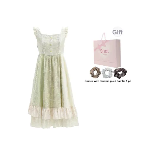 SNBL Без рукавов Платье Женское Зеленое