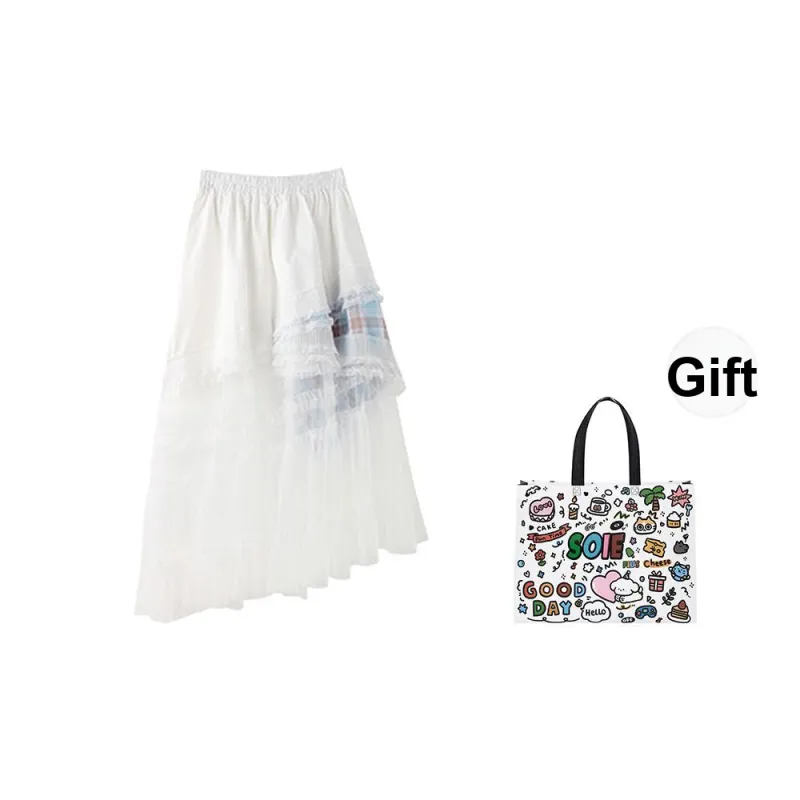 SOIE Casual Long Skirts Women's White-1