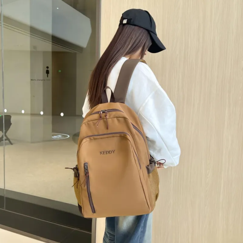 Cwatcun Nylon Backpack Unisex Ecru/Brown/Black/Coffee-7