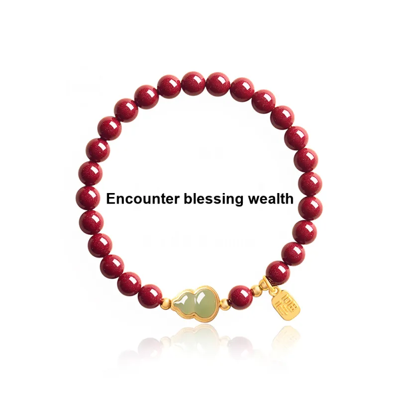 Kelanxi Reconstructed Cinnabar Bracelets Women's-0