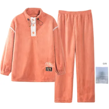 Lan Miao Pajama Set Women's Shopping Bag Vintage Orange