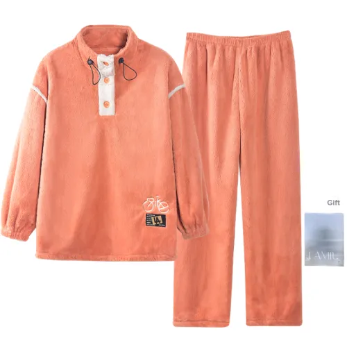 Lan Miao Pajama Set Women's Shopping Bag Vintage Orange