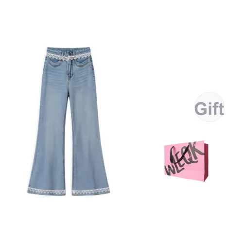 WLEQK Светло-синие женские джинсы