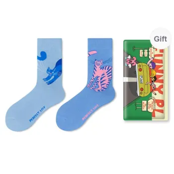 PL Mid Calf Socks Unisex Shopping Bag 2 Pack Mixed Color