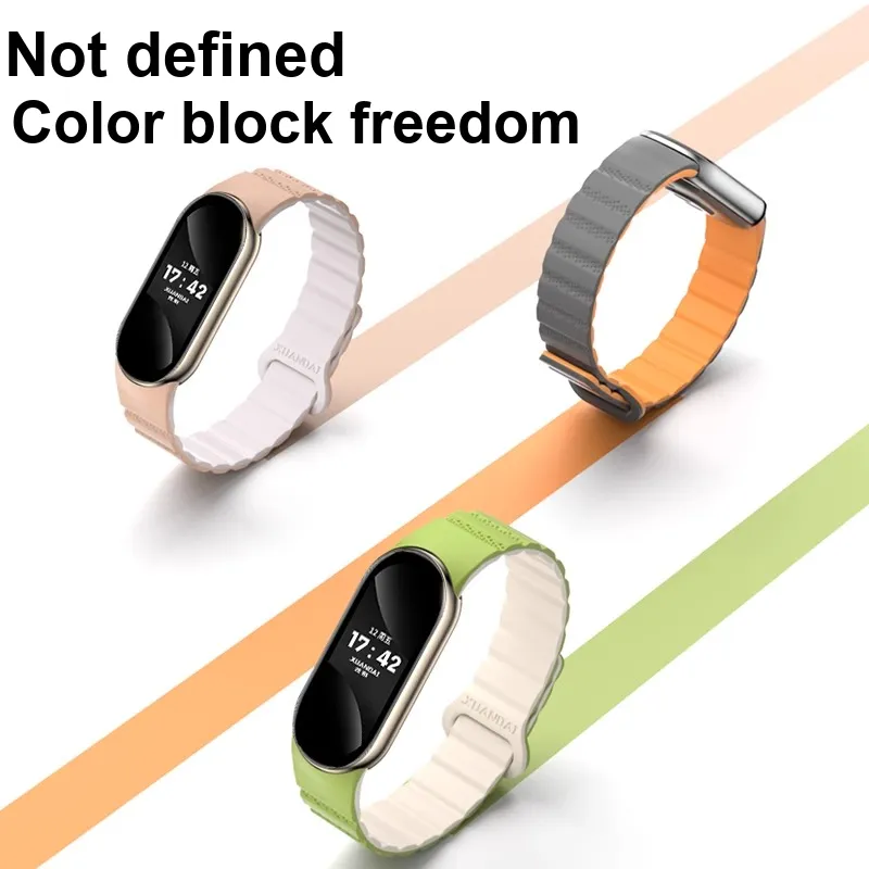 FZRT Watch Bands Dedicated One Piece Quick Release Multicolor Silicone Magnetic Loop Strap Unisex-10