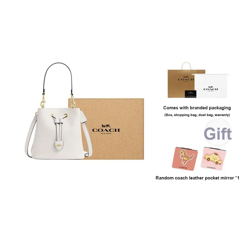 COACH Rowan Leather Handbag Trumpets Women's White-7