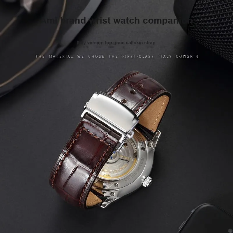 MILANQIAN M&Q Watch Band Aimee Compatibility 210mm Cowhide Leather Material Men's Watches-11