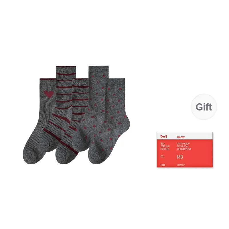 MIIOW Trend Party Series Mid-Calf Socks Women's Shopping Bag Combo Set-5