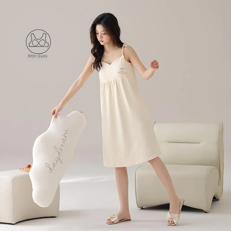 FENTENGCARE Nightgown Women's Apricot-3