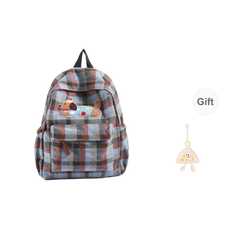KAMLUI Fabric Backpack Regular Unisex Brown/Blue-5