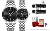 Black Dial Steel Band[Couple's]Matching Watches