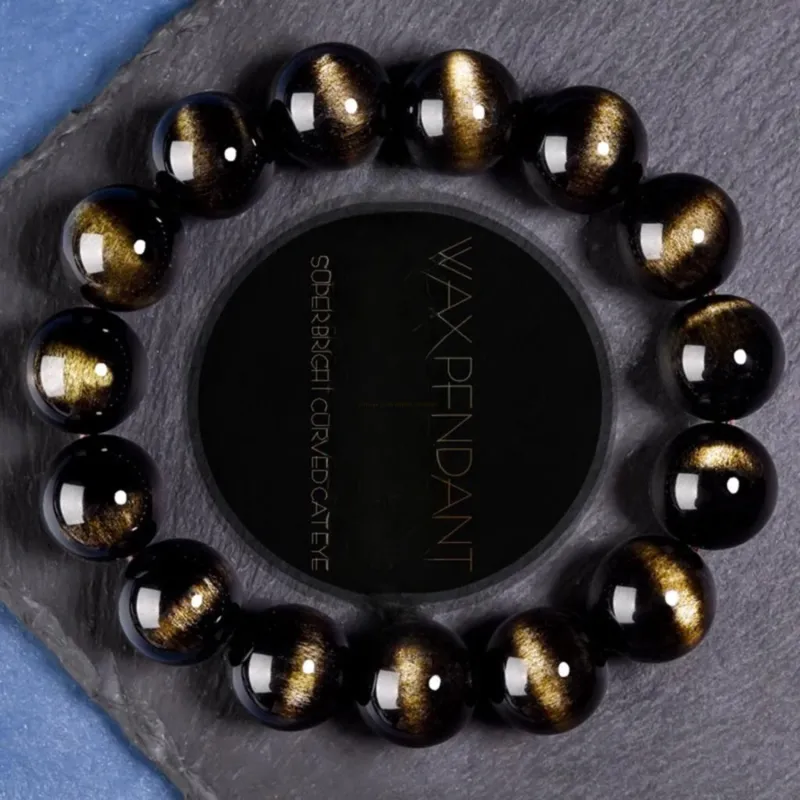 EADDA JEWELRY Natural Obsidian Bracelets Unisex-1