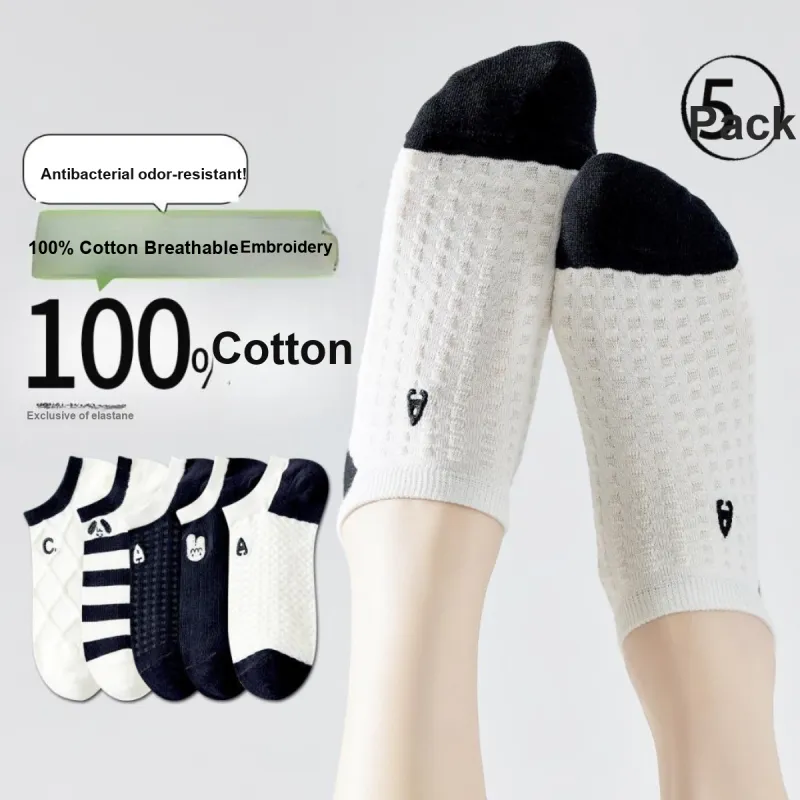 AUGUST No Show Socks Women's 5 Pack-1