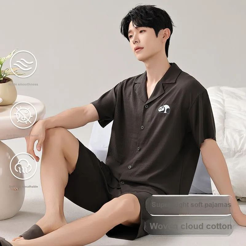 MIIOW Cool One Summer Series Pajama Set Men's Dark Brown-1