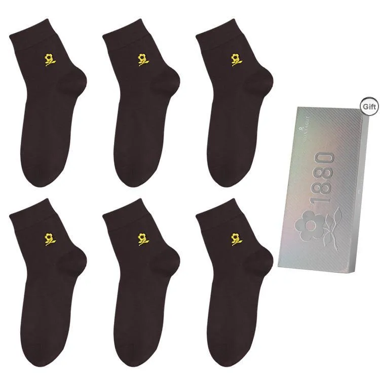 Montagut Knee High Socks Men's Gift Box Of 6 Doubles-15